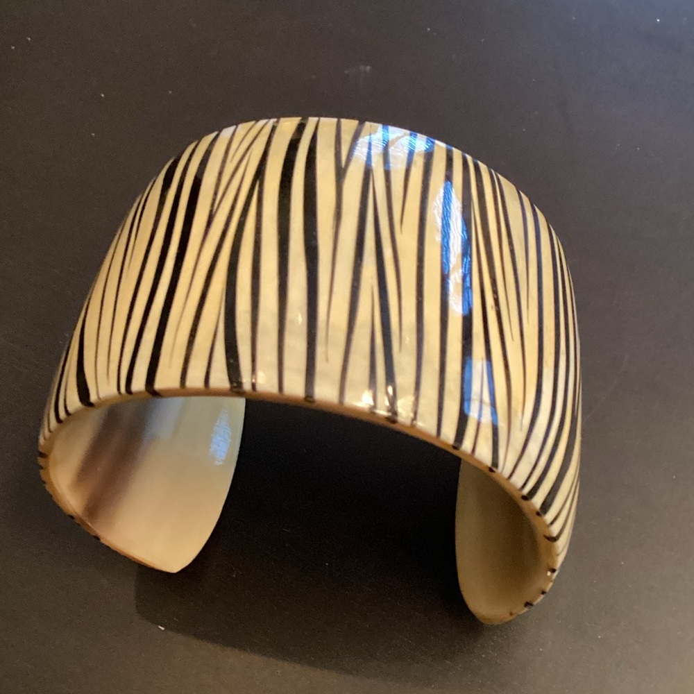 Real Bone Zebra Stripe Cuff